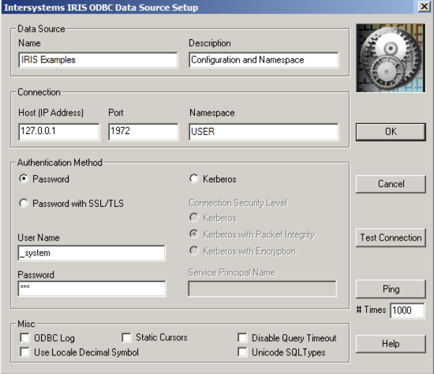 配置 DSN InterSystems Developer Community ODBC InterSystems IRIS for